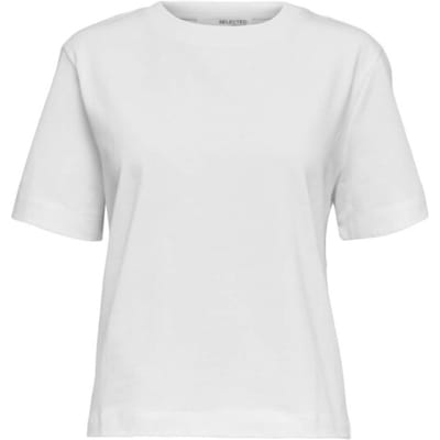 boxy fit T-shirt van katoen- en viscosemix model 'ESSENTIAL'