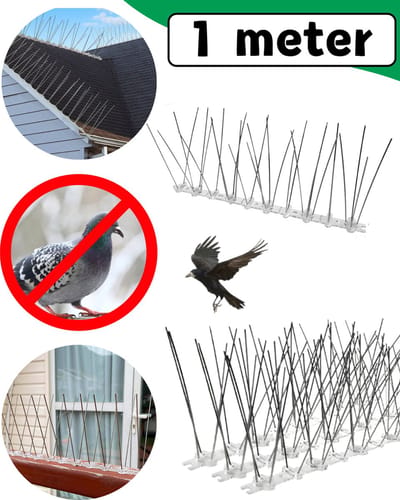 Summer Spark Duivenpinnen 1 meter - 4x 25cm - Vogelpinnen - Duivenverjager - Vogelverschrikker - Vogelwering - Vogelverjager - Duivenwering - Kattenverjager - Anti Klim Strip