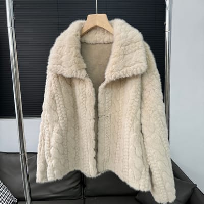 Nieuwe Europese Nerts Milieuvriendelijke Bontjas Imitatiebont Middellange Lengte Imitatie Nertsbont Nertsbontjas voor Dames one size fits all