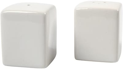 Zout & Peper set, H: 6 cm, afm 5x5 cm, glossy, wit, 6 set/ 1 doos