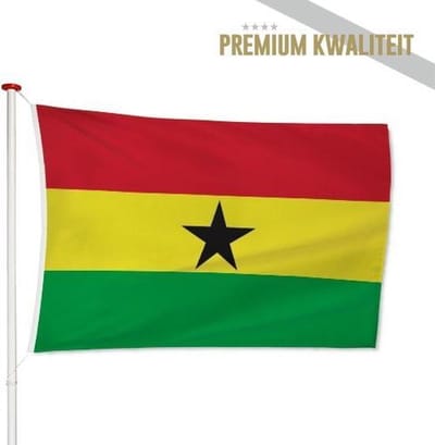 Ghanese Vlag Ghana 100x150cm - Kwaliteitsvlag - Geschikt voor buiten