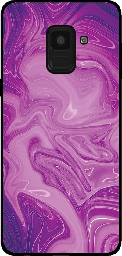 Smartphonica Telefoonhoesje voor Samsung Galaxy A8 2018 met marmer opdruk - TPU backcover case marble design - Paars geschikt voor Samsung Galaxy A8 2018