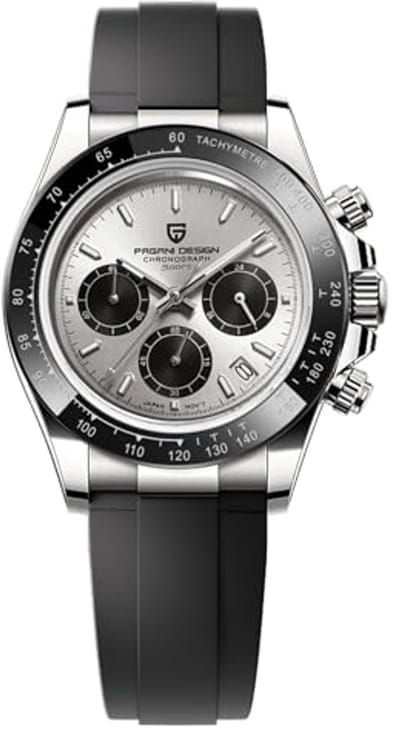Herenhorloge met saffierglas, chronograaf, roestvrij staal, waterdicht en lichtgevend
