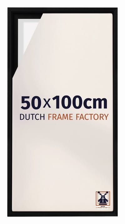 Baklijst 50x100 cm - Zwart Mat - Geschikt voor Canvasdoek - MDF Baklijst Lausanne