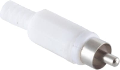 Tulp (m) audio/video connector - plastic / wit