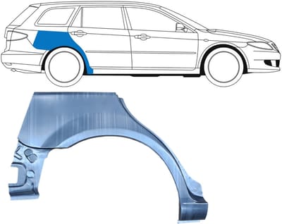 Reparatiepaneel achterspatbord voor Mazda 6 GG GY 2002-2007 / Rechts / COMBI