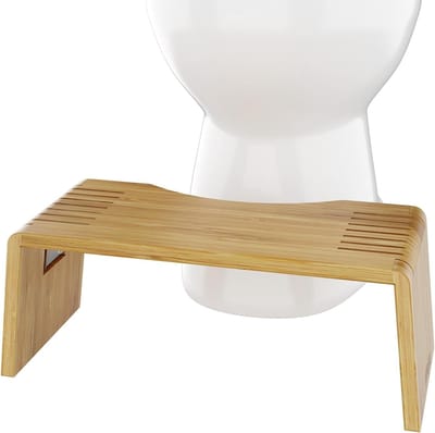Douchebank bamboe - Bruin - 7 Inches - Vouwen Toiletstoel van Duurzaam Bamboe - Voor Verbeterde Toiletgang