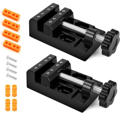 Compacte Mini Tafelvise 57mm - Zwart Aluminium Klemmen voor Sieraden, Hobby en Ambachten