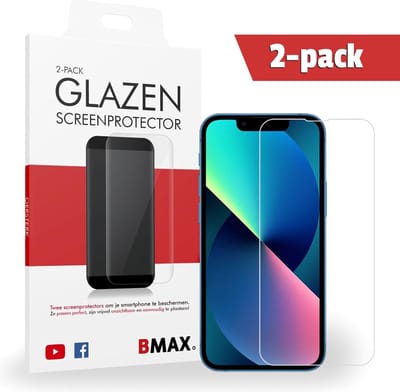 2-pack BMAX geschikt voor iPhone 13 Mini Screenprotector van gehard glas - Apple screenprotectors - Telefoonaccessoires - Telefonie & Accessoires - Beschermglas - Glas screenprotectors