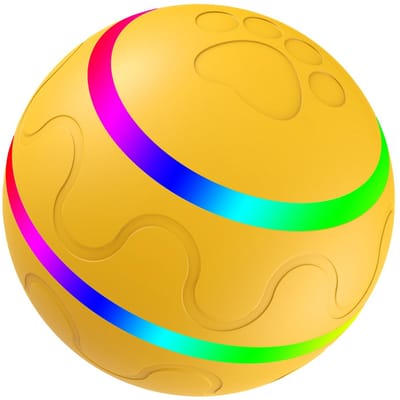 Balle pour chien, jouet interactif, chiot, chat, jouet roulant, télécommande, boule rebondissante auto-rotative, LED Y-1 jaune