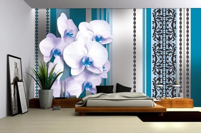 Flowers Floral Orchids Pattern Photo Wallcovering