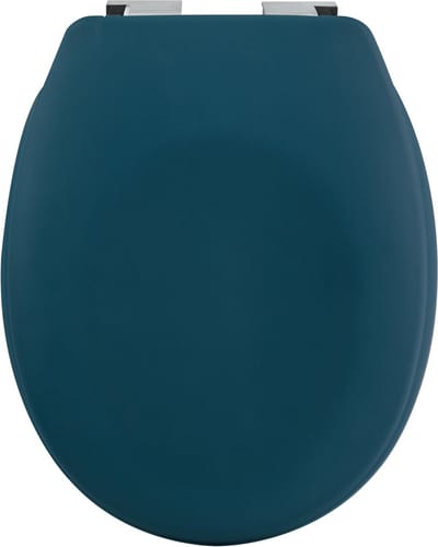 spirella Toiletbril Softclose - Duroplast WC-Bril met Chroomkleurige Scharnieren - Antislip Voetjes - Matte Afwerking - Petrolblauw