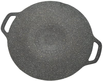 Dailygoods - Koreaanse grillplaat - bakplaat met hoge randen - multifunctionele bakplaat - geribbelde textuur - dubbele handgrepen