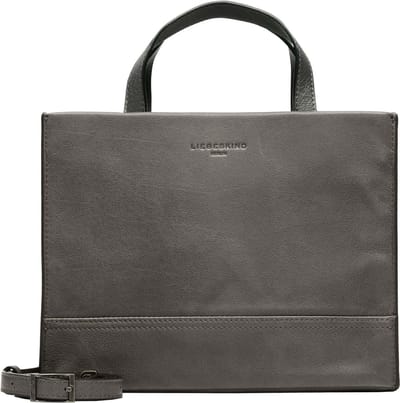 LIEBESKIND BERLIN Leren Handtas Schoudertas Lou 2 Satchel Bag Iron Grijs