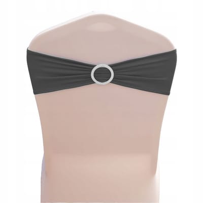 Bankietowo - Banketstoel Decoratieve Elastische Band - Grafiet - Spandex - Wasbaar