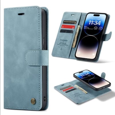 Casemania – Bookcase 2in1 – Geschikt voor Samsung A15 – Incl. Pasjeshouder-Turquoise