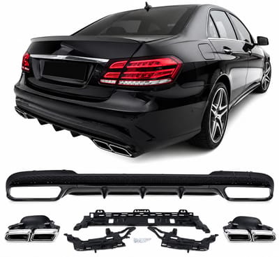 Achterdiffuser Geschikt voor Mercedes E-Klasse W212 AMG Line – Glanzend Zwart
