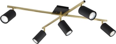 Trio Leuchten Marley Plafonniere 5x GU10 Zwart Goud
