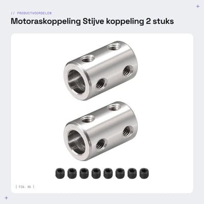 Dailygoods- Motoraskoppeling Stijve Koppeling - 2 Stuks - 14 x 22 mm - 8 mm/8 mm Aansluiting - Universele Golfkoppeling - Duurzaam Staal