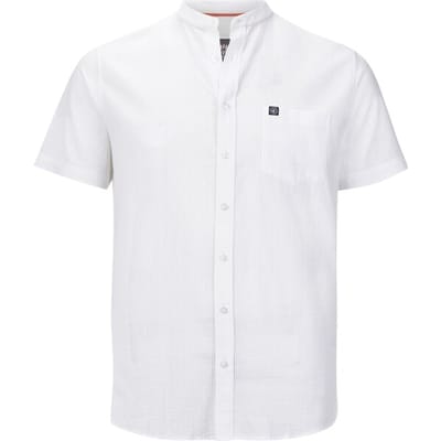 Jan Vanderstorm herren Overhemd Met Korte Mouwen - 43/44 - wit - Plus Size