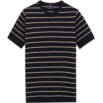Baileys Trui Crew Neck Breton Stripe Short Sleeve Navy / male