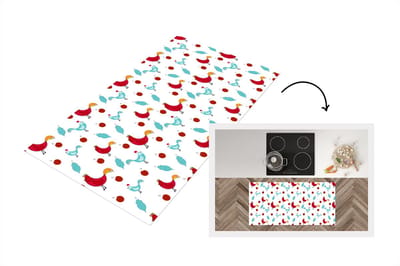 Keukenloper - Loper keuken - Patronen - Dieren - Kip - 120x60 cm - Keukenloper vinyl