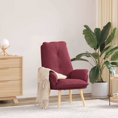 vidaXL - Fauteuil - Wijnrood - 69 - x - 74 - x - 93 - cm - Stof - en - multiplex