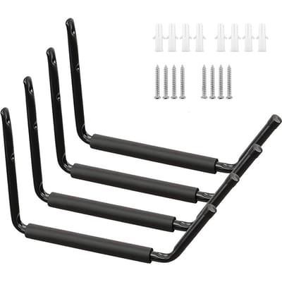 4 stuks kajak opslagrekken zware garage hangers jumbo muurhaken voor kano kajak zwart