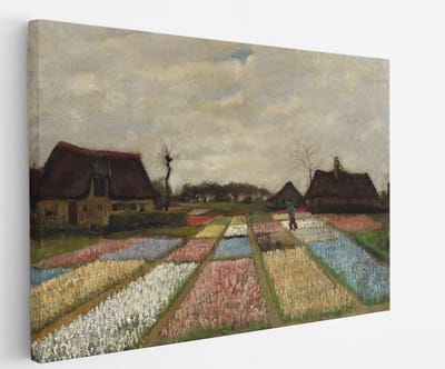 Saammp Canvas Schilderij - Bloemperken in Holland - Van Gogh - Oude Meesters - 45x30 - Foto op canvas - Wanddecoratie - muurdecoratie Woonkamer - Slaapkamer decoratie - Canvas Print