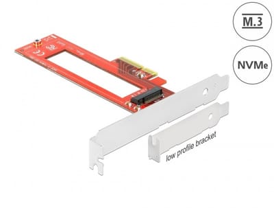 Delock PCI Express x4 Card to 1 x M.3 / NF1 Slot - Low Profile Form Factor