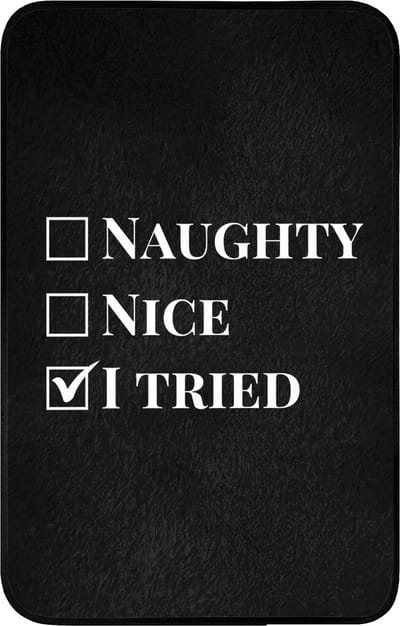 WC mat 50x80 cm - Antislip - Kerst - Zwart - Wit - Quote - Grappig - Toiletmat - Vloermat - Douchemat - Toilet tapijt - Toiletmatten