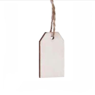 Houten labels - 50x30 mm - Houten Kaartjes - 24 stuks - Met Touwtje - Geschikt Voor Graveren