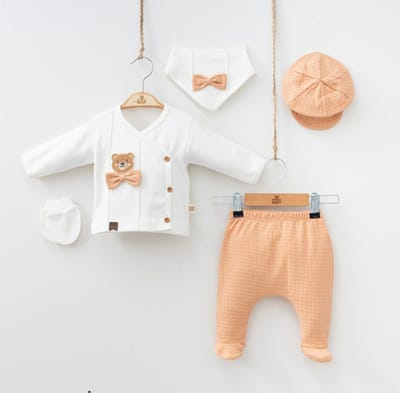 Babysetje 5-delig - Newborn kleding set / jongens - kraamcadeau - bear - baby set- baby kleding set - maat 56-62 kleding set