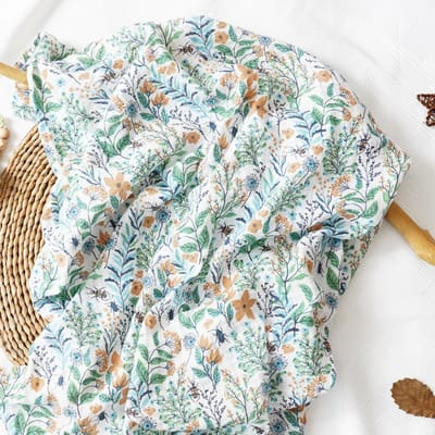 HappyFlute Une Pièce Imprimé Mode Coton Muslin Fibre Couverture d'emmaillotage pour Bébé Couverture pour Nouveau-né Enveloppe pour Bébé Nourrisson 120x110cm