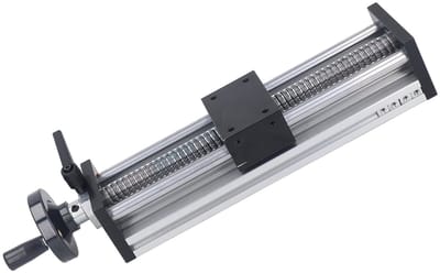 Allecto - Lineaire tafelactuator - Handwielactuator - Aluminiumlegering - Kogelomloopspindel - 200 mm slag - Geschikt voor professioneel gebruik - ...