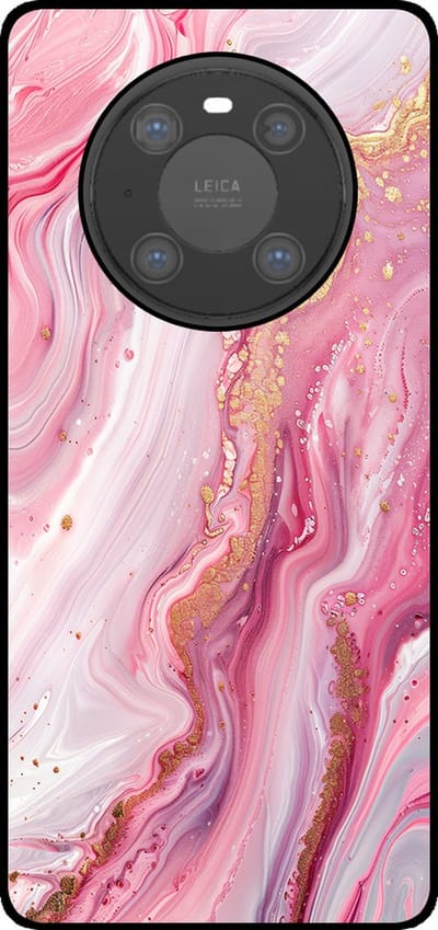 Smartphonica Telefoonhoesje Geschikt voor Huawei Mate 40 Pro met marmer opdruk - TPU backcover case marble design - Roze geschikt voor Huawei Mate 40 Pro