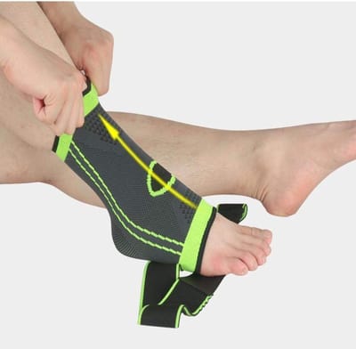 Enkelbrace - Voetondersteuning - Sportactiviteiten - Verstelbare compressie - One Size - Groen