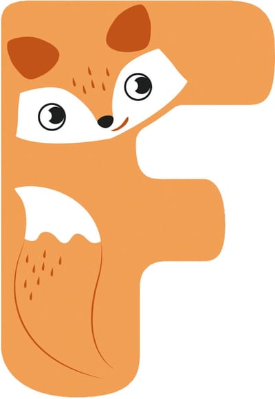 Small Foot - Wooden Animal Children's Letter - F