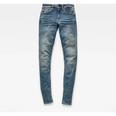 G-Star Midge Zip Skinny Light Vintage Aged Destroy Maat: W23L30 | Skinny Jeans Outlet | Dames | Blauw