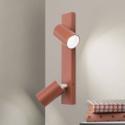 ORION Penn plafondspot, koraalrood, lengte 35 cm, aluminium