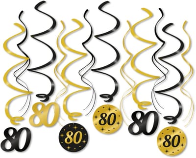 BTH - Slingers - 80 Jaar - Goud-Zwart - Slingers Verjaardag - Verjaardag - Decoratie - Versiering - Slinger - Feest