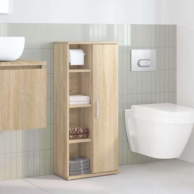 vidaXL - Badkamerkast - met - rolhouder - 39x22x90 - cm - sonoma - eikenkleurig