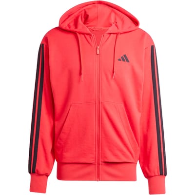 Adidas Essentials 3 Stripes French Terry Sweatshirt Met Rits Rood S / Regular Man