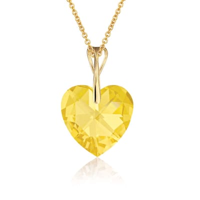 Montebello Ketting Pim HG52 - Swarovski Hart - 925 Zilver Verguld - Ø14mm - 45cm
