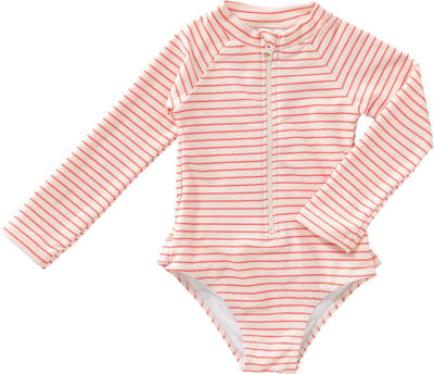 Fresk UV Zwempak 62 - Sneldrogende Zwemkleding voor Kinderen - UPF 50 - Zwemshirt voor Unisex - Zwempak met Lange Mouwen - Creme - Summer Stripes