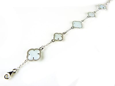 model 5 fiori armband in zilver lichtblauw