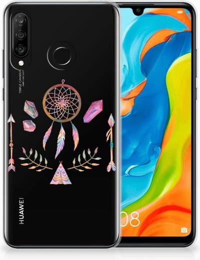 Huawei P30 Lite Telefoonhoesje met Naam Boho Dreamcatcher