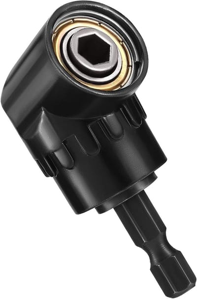 Allecto Plus - Haakse boorbevestiging voor smalle ruimtes - 105° booradapter met schroevendraaier - handige tool met flexibele boorhoek.