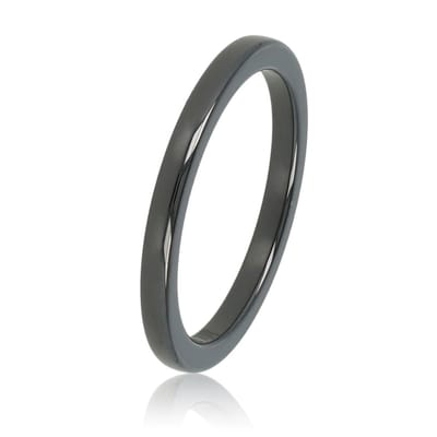 My Bendel - Onbreekbare Smalle Zwarte Keramieken Ring 2 Mm - Keramieken Ring • 2 Mm • Zwart - met Luxe Cadeauverpakking | Sieraden Voor Dames | Maat 16.00 Mm / Maat 50