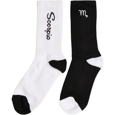 Mister Tee - Scorpio Zodiac 2-Pack Sokken - 43/46 - Zwart/Wit